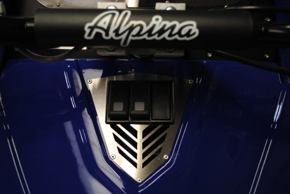 Details of a snowmobile Alpina