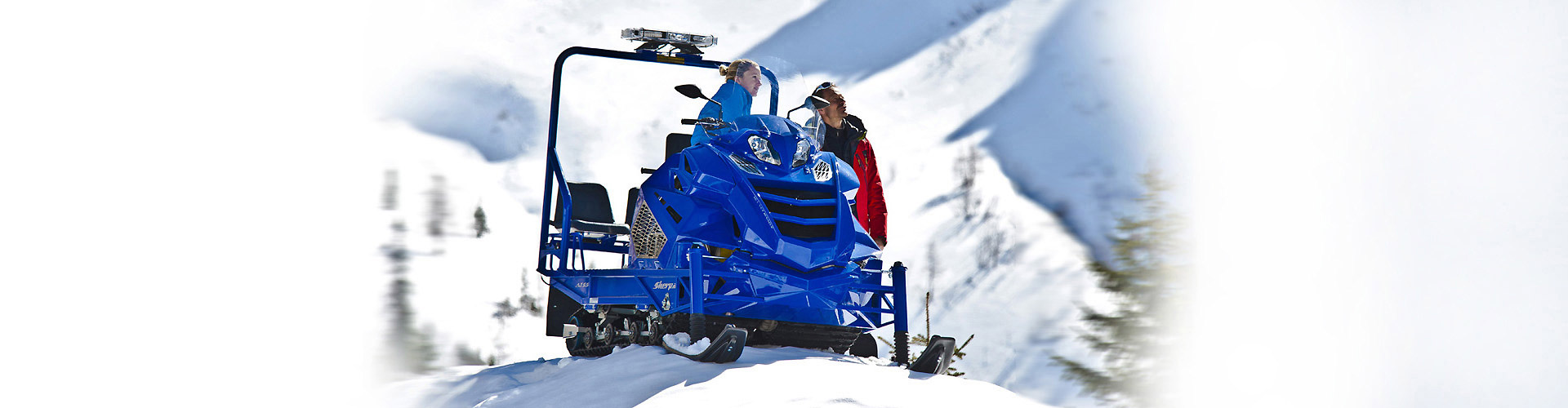 Alpina Sherpa 1.6L - Professional dual-track utility snowmobiles for mountain rescue and work crews.